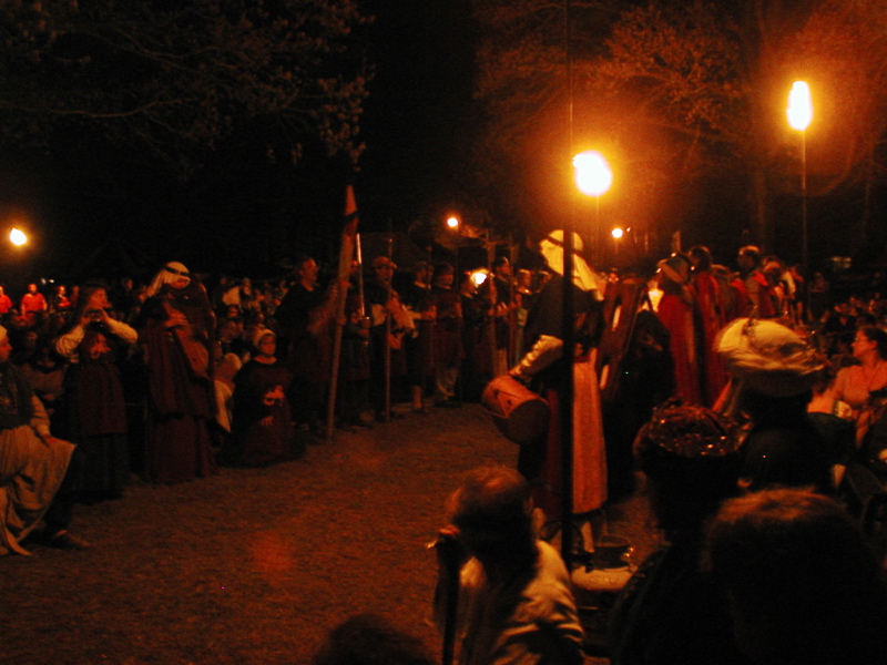 procession lines standing back